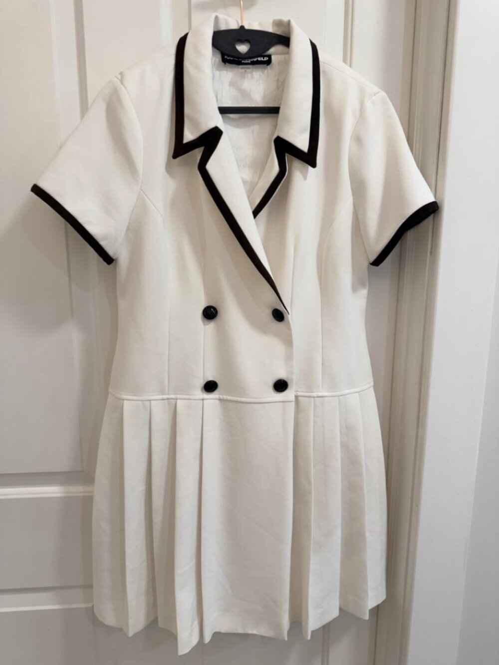 Karl Lagerfeld Paris Contrast Trim Fit Flare Dress Size 12